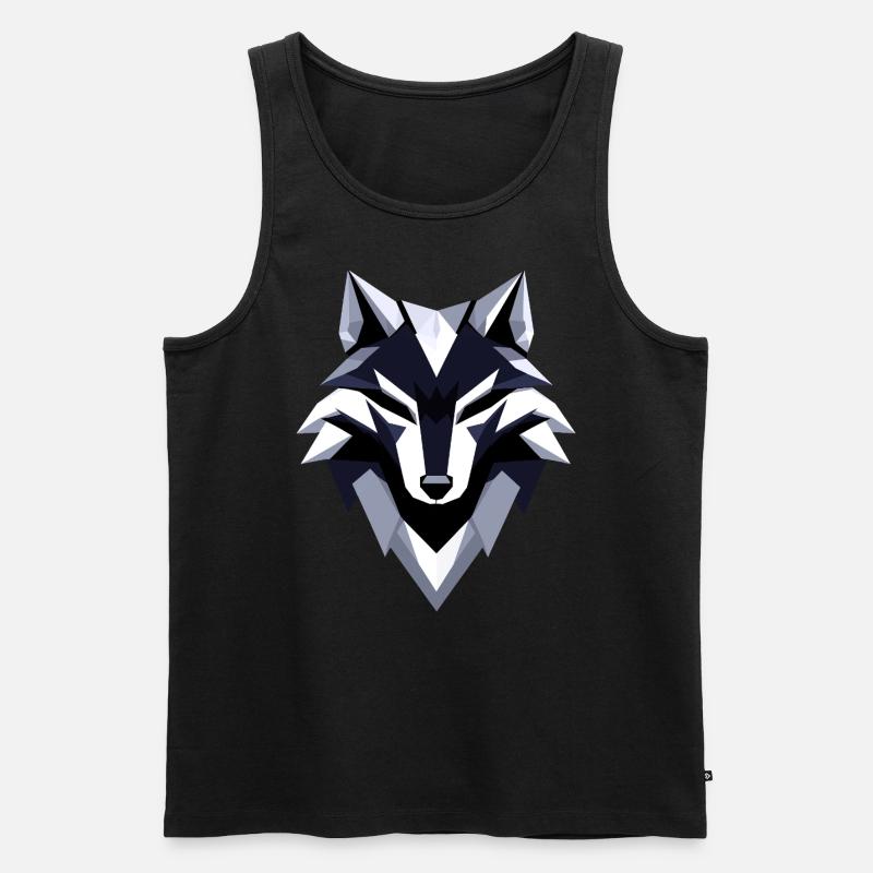 Wolf Low Poly Logo Design - Men's Premium Organic Tank Top - undefined