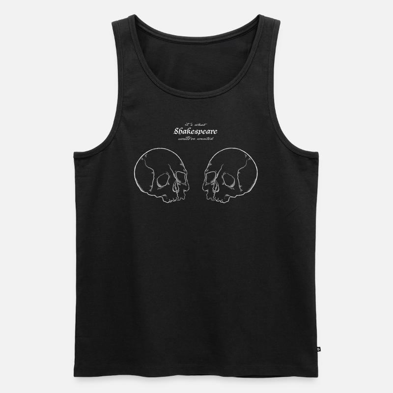 Shakespeare Schädel - Männer Premium Bio Tank Top - Schwarz