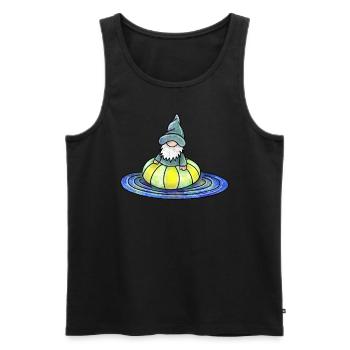 Wichtel im Schwimmreifen - Männer Premium Bio Tank Top - Schwarz - Vorne - Michal (187cm)