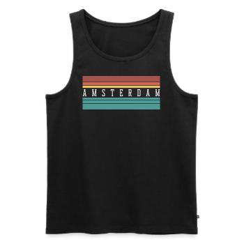Amsterdam: Perfect Gift & Souvenir - Men's Premium Organic Tank Top - black - Front - Michal (187cm)