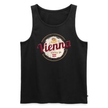 Vienna Austria Vintage Capital Souvenir - Men's Premium Organic Tank Top - black - Front - AI Model Male 178 light (178cm)