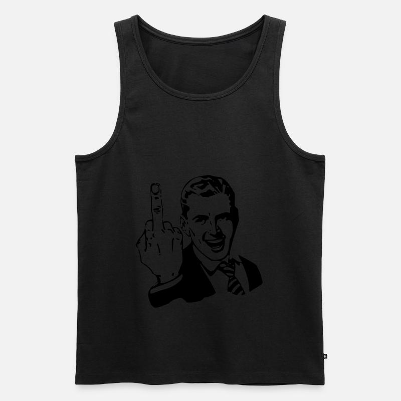 Mittelfinger - Männer Premium Bio Tank Top - Schwarz