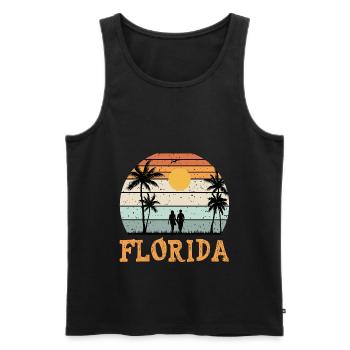 Floride Miami USA Amériques Été Soleil Plage - Débardeur bio Premium Homme - noir - Devant - Michal (187cm)