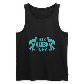Talk Derby To Me Roller Derby Patins à roulettes - Débardeur bio Premium Homme - noir - Devant - AI Model Male 178 light (178cm)