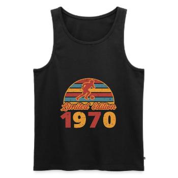 Football player football birthday built in 1970 - Men's Premium Organic Tank Top - black - Front - Michal (187cm)