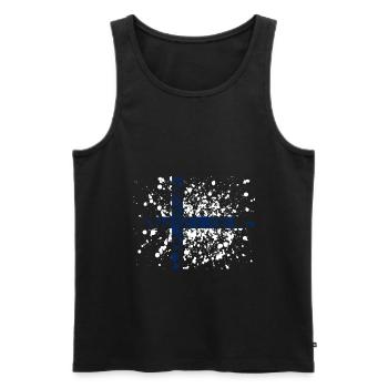 Finland flag, Finland flag - Men's Premium Organic Tank Top - black - Front - Michal (187cm)