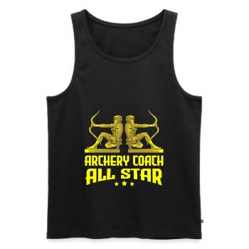 Bogenschütze Bogensport Pfeil Bogen Bogenschießen - Männer Premium Bio Tank Top - Schwarz - Vorne - Michal (187cm)