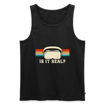 Is it real? - Virtual Reality Digital World - Men's Premium Organic Tank Top - black - Front - AI Model Male 178 light (178cm)