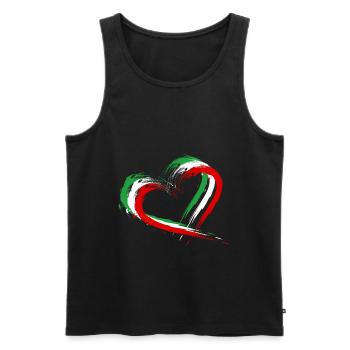 Iran flag heart colors - Men's Premium Organic Tank Top - black - Front - AI Model Male 178 light (178cm)