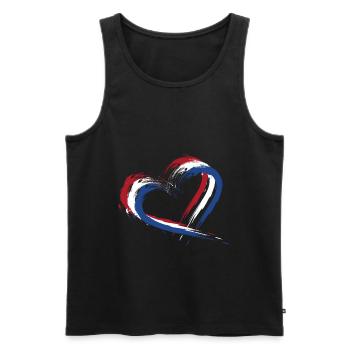 Drapeau, de, pays-bas, drapeau, couleurs, coeur - Débardeur bio Premium Homme - noir - Devant - Michal (187cm)