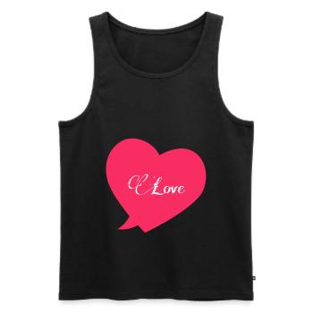 I love - i love You - Débardeur bio Premium Homme - noir - Devant - AI Model Male 178 light (178cm)