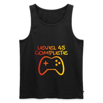 45. Geburtstag Level 45 Complete - Männer Premium Bio Tank Top - Schwarz - Vorne - AI Model Male 178 light (178cm)