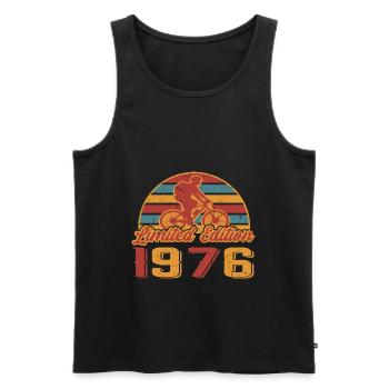 Bicycle Mountain Bike Cyclist Birthday 1976 - Men's Premium Organic Tank Top - black - Front - Michal (187cm)