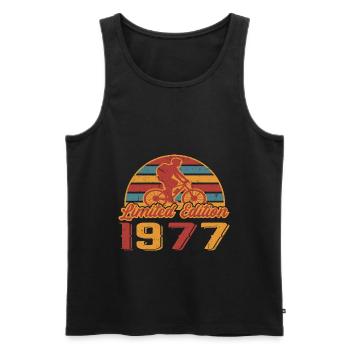 Bicycles Cyclist Bicycle Birthday 1977 - Men's Premium Organic Tank Top - black - Front - AI Model Male 178 light (178cm)