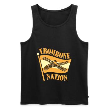 Trombone - Débardeur bio Premium Homme - noir - Devant - AI Model Male 178 light (178cm)