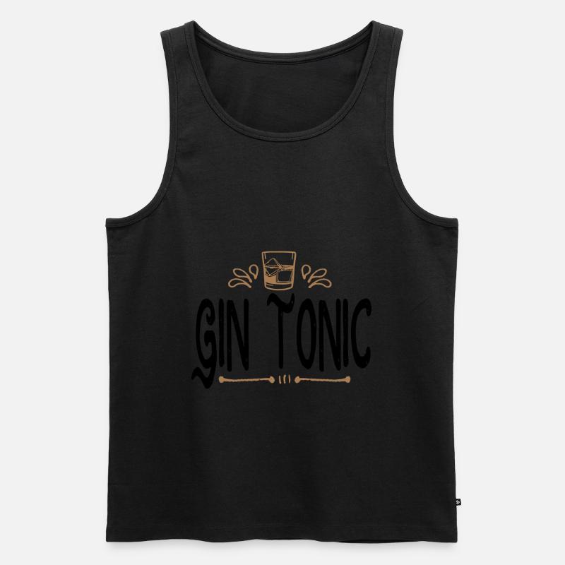 Gin Tonic - Männer Premium Bio Tank Top - Schwarz
