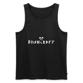 Bushcraft Runen mit Axt weiß - Männer Premium Bio Tank Top - Schwarz - Vorne - Michal (187cm)