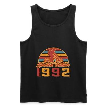 Fahrrad Bike Fahrradfahrer Geburtstag Baujahr 1992 - Männer Premium Bio Tank Top - Schwarz - Vorne - Michal (187cm)