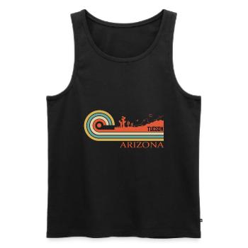 Tucson Arizona AZ City Vintage - Männer Premium Bio Tank Top - Schwarz - Vorne - Michal (187cm)