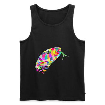 Snake colored - Men's Premium Organic Tank Top - black - Front - Michal (187cm)