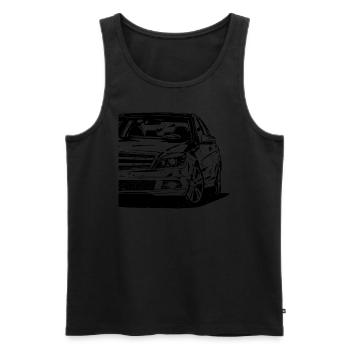 W204 - Men's Premium Organic Tank Top - black - Front - AI Model Male 178 light (178cm)