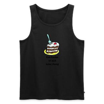 Kein Kuchen ist auch keine Lösung - Männer Premium Bio Tank Top - Schwarz - Vorne - AI Model Male 178 light (178cm)