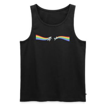 Pride astronaute Arc-en-ciel LGBT CSD Gay Cadeau - Débardeur bio Premium Homme - noir - Devant - AI Model Male 178 light (178cm)