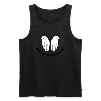 Cooles Hände Bitteschön Design Hand Witzig - Männer Premium Bio Tank Top - Schwarz - Vorne - Michal (187cm)