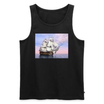 Historic sailing ship HMS Victory - Men's Premium Organic Tank Top - black - Front - AI Model Male 178 light (178cm)