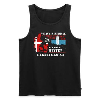 Urlaub in Dänemark fängt hinter Flensburg an - Männer Premium Bio Tank Top - Schwarz - Vorne - Michal (187cm)