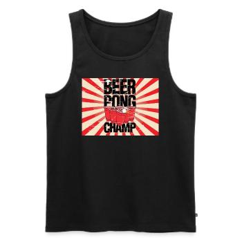 Beer Pong Champ Kollektion - Männer Premium Bio Tank Top - Schwarz - Vorne - Michal (187cm)