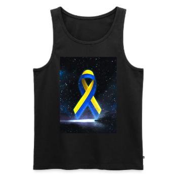 Ukraine Peace Loop - Men's Premium Organic Tank Top - black - Front - AI Model Male 178 light (178cm)