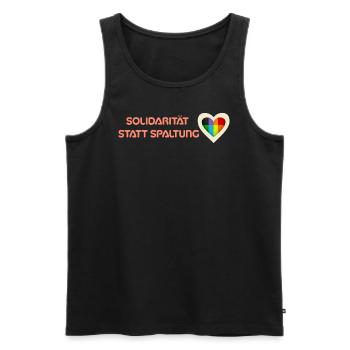 Solidarity instead of division - Men's Premium Organic Tank Top - black - Front - AI Model Male 178 light (178cm)