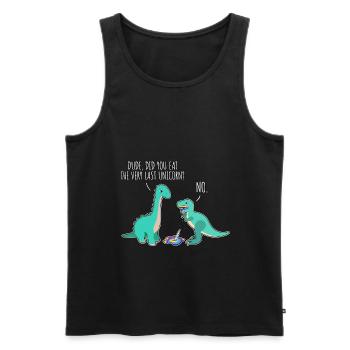 Funny Dino Unicorn Comic Dinosaur T-Rex - Men's Premium Organic Tank Top - black - Front - AI Model Male 178 light (178cm)