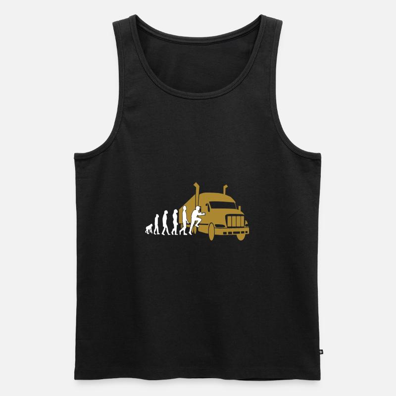 Truck Driver Evolution Trucker - Männer Premium Bio Tank Top - Schwarz