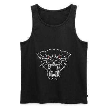 Panter Tattoo - Männer Premium Bio Tank Top - Schwarz - Vorne - AI Model Male 178 light (178cm)