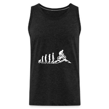 MTB Mountainbike Evolution Biking - Männer Premium Bio Tank Top - Anthrazit - Vorne - Alexander (188cm)