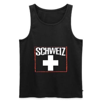 Schweiz T-shirt Geschenkidee - Männer Premium Bio Tank Top - Schwarz - Vorne - AI Model Male 178 light (178cm)