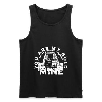 Goldbergbau Goldmine - Männer Premium Bio Tank Top - Schwarz - Vorne - AI Model Male 178 light (178cm)