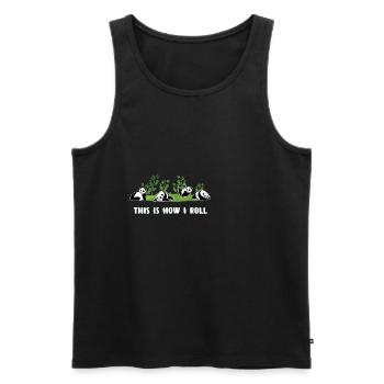 Pandas This Is How I Roll Funny Panda Gift - Men's Premium Organic Tank Top - black - Front - Michal (187cm)