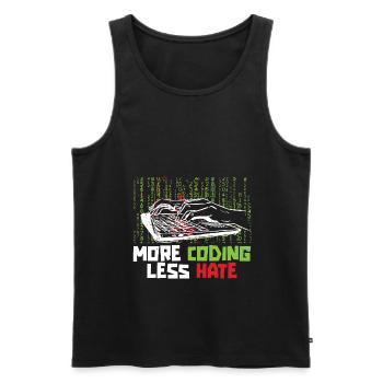 Programmeur Coder Développeur de logiciels - Débardeur bio Premium Homme - noir - Devant - Michal (187cm)