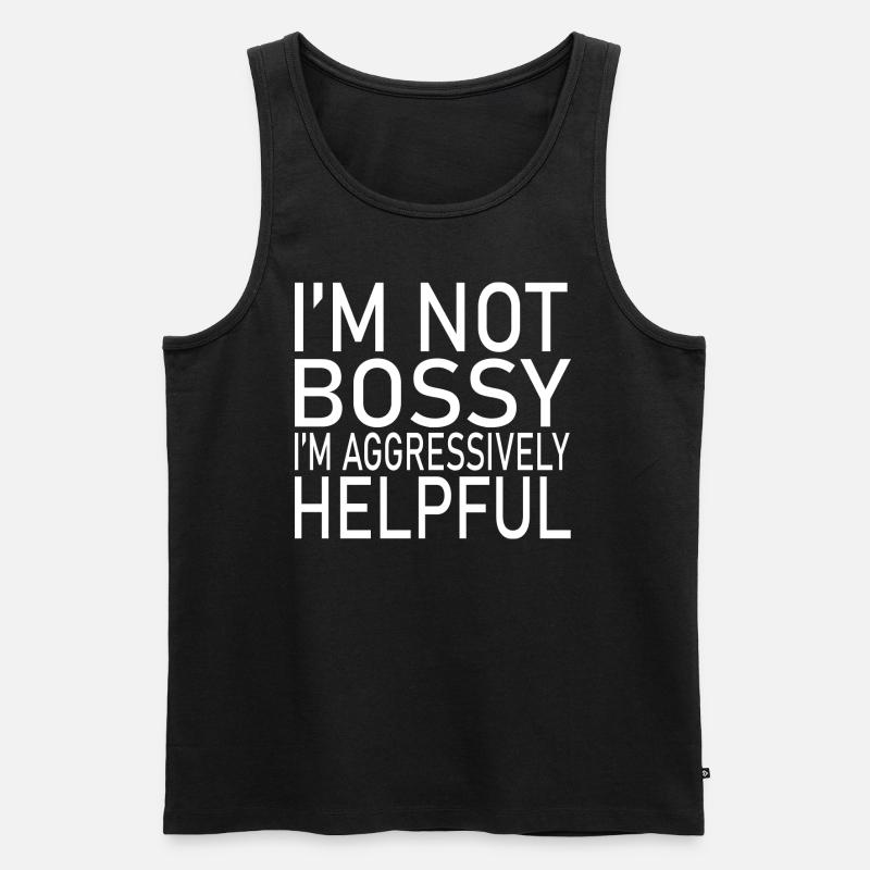 bossy - Männer Premium Bio Tank Top - Schwarz
