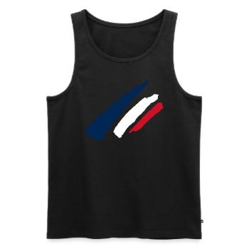 Frankreich Style Flagge - Männer Premium Bio Tank Top - Schwarz - Vorne - AI Model Male 178 light (178cm)