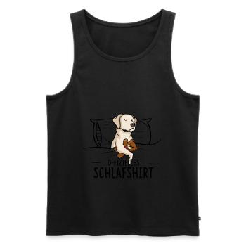 Offizielles Schlafshirt Labrador Nachthemd Hund - Männer Premium Bio Tank Top - Schwarz - Vorne - Michal (187cm)