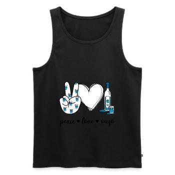 Paix Amour Ouzo - Débardeur bio Premium Homme - noir - Devant - Michal (187cm)