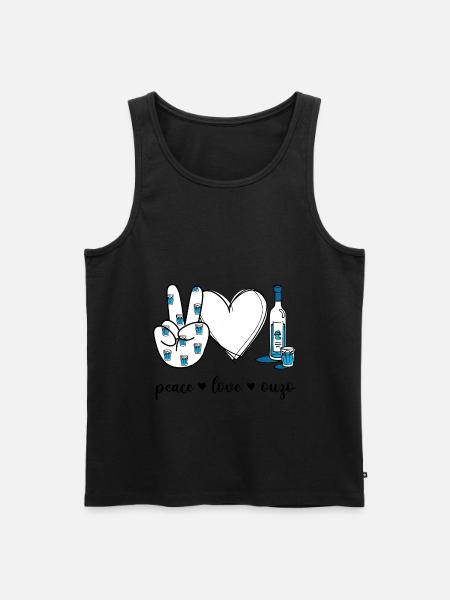 Peace Love Ouzo - Men's Premium Organic Tank Top -