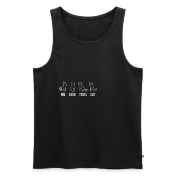 Un Deux Trois Cat Lustiges Katzen Geschenk - Männer Premium Bio Tank Top - Schwarz - Vorne - Michal (187cm)