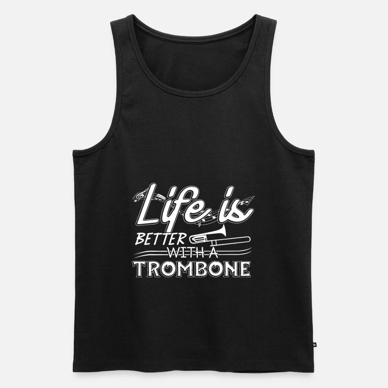 Posaune - Männer Premium Bio Tank Top - Schwarz