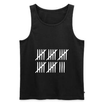 28 Geburtstag Strichliste 28 Jahre alt - Männer Premium Bio Tank Top - Schwarz - Vorne - Michal (187cm)