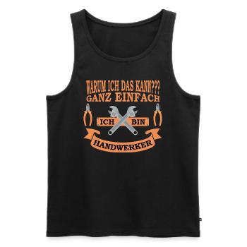 Handwerker - Männer Premium Bio Tank Top - Schwarz - Vorne - Michal (187cm)